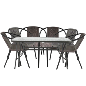 ბაღის ავეჯის ნაკრები - BLOG 6 სკამით