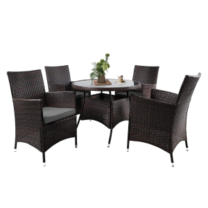 მოწნული ავეჯის ნაკრები ბალიშებით MIRAGE - ყავისფერი (AJ-SFS014)